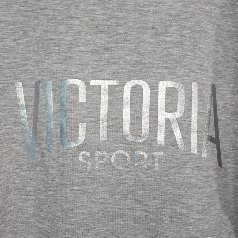 Victorias Secret Victoria Sport Deep VNeck Gray Sweatshirt Hoodie Women Size S/M - Picture 10 of 12